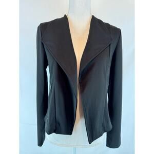 Banana Republic Women’s Black Open Crop Moto Jacket Zipper Pocket Knit Medium